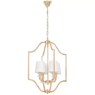 LAMPA WISZĄCA NOWOCZESNA BIAŁO-ZŁOTA ORLANDO W4 - Lampy sufitowe - miniaturka - grafika 1