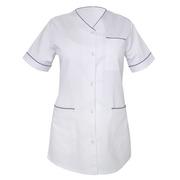 Odzież robocza - Żakiet medyczny damski biały fartuch lekarski  lamówka granatowa 44 - miniaturka - grafika 1