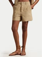 Spodenki damskie - Polo Ralph Lauren Szorty materiałowe 211949934003 Beżowy Relaxed Fit - miniaturka - grafika 1