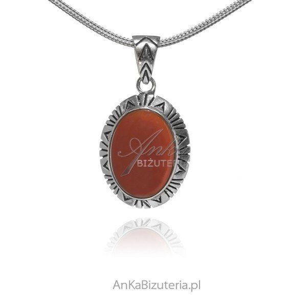 ankabizuteria.pl Srebrna zawieszka z czerwonym onyksem
