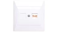 Gniazdka elektryczne - Ospel Gniazdo komputerowe pojedyncze. kat. 5e FOREX Akcent BIAŁY GPK-1A/F/00 - miniaturka - grafika 1