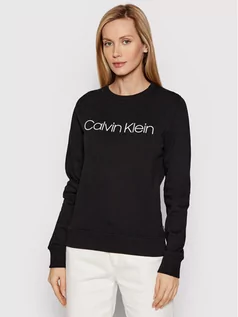 Bluzy damskie - Calvin Klein Bluza Core Logo Ls K20K202157 Czarny Regular Fit - grafika 1