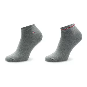 Skarpetki męskie - Zestaw 2 par niskich skarpet męskich Tommy Hilfiger 701222187 Grey Melange 002 - grafika 1