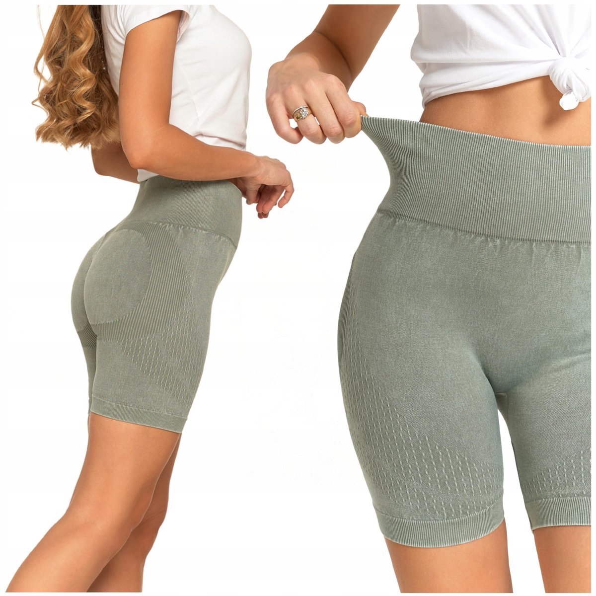 Kolarki KRÓTKIE LEGGINSY DAMSKIE Bikery Push-Up Wysoki Stan MORAJ S/M