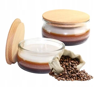 2x Świece zapachowe świeczki z drewnianą pokrywką zapach kawa poj 210 ml - Świece - miniaturka - grafika 1