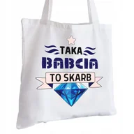 Torby i wózki na zakupy - Torba Bawełniana biała dla Babci Na Prezent ekologiczna Trwały Nadruk - miniaturka - grafika 1