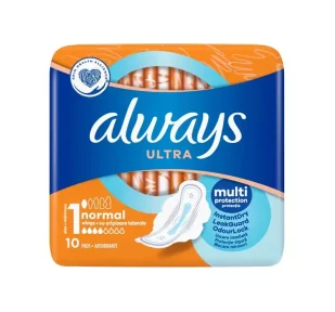ALWAYS ULTRA PODPASKI HIGIENICZNE ZE SKRZYDEŁKAMI 1 NORMAL 10 SZTUK - Podpaski - miniaturka - grafika 1