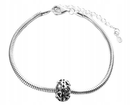 Bransoletka srebrna925 modułowa do charmsów 17-21 cm regulowana z korlikiem