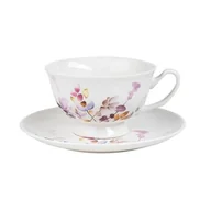 Filiżanki - Filiżanka ze spodkiem Japandi 230 ml biały - miniaturka - grafika 1