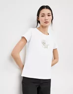Koszulki i topy damskie - TAIFUN T-shirt z nadrukiem z przodu i z tyłu Biały 46/L , Minimalne zamówienie 149 zł - miniaturka - grafika 1
