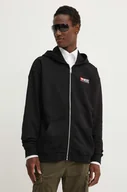 Bluzy męskie - Diesel bluza bawełniana S-BOXT-HOOD-ZIP-DIV męska kolor czarny z kapturem z nadrukiem A14946.0GEAD - miniaturka - grafika 1