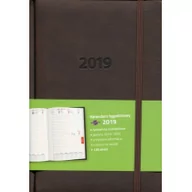 Kalendarze - Kalendarz 2019 książkowy A5 tygodniowy Lux ciemny brąz - miniaturka - grafika 1