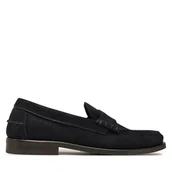 Mokasyny męskie - Mokasyny Tommy Hilfiger Classic Hilfiger Suede Loafer FM0FM05363 Granatowy - miniaturka - grafika 1