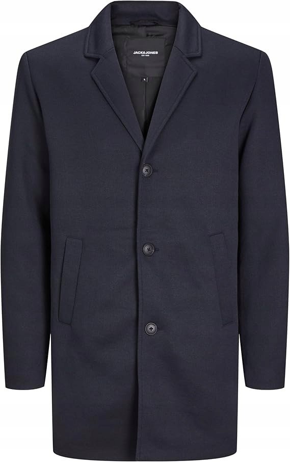 JACK&JONES PŁASZCZ MĘSKI GRANATOWY NA GUZIKI S JSC