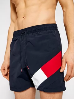 Kąpielówki męskie - Tommy Hilfiger Szorty kąpielowe Sf Medium Drawstring UM0UM02048 Granatowy Slim Fit - grafika 1