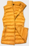Kamizelki damskie - KRÓTKA KAMIZELKA PIKOWANA DAMSKA ŻÓŁTA (23077-333) - J.STYLE - miniaturka - grafika 1