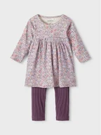 Sukienki - NAME IT Komplet sukienka i legginsy 13215289 Fioletowy Regular Fit - miniaturka - grafika 1