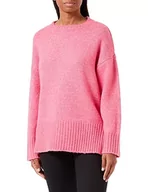 Swetry damskie - Bestseller A/S Damski sweter Pcnancy Ls Loose O-Neck Knit Noos Bc, Shocking Pink, XS - miniaturka - grafika 1