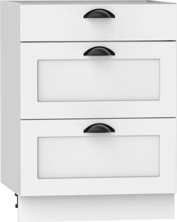 Elior Dolna szafka kuchenna z szufladami biała - Pergio 13X 60 cm