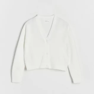 Bluzy dla dziewczynek - Reserved - Kardigan z zapięciem na guziki - Kremowy - grafika 1