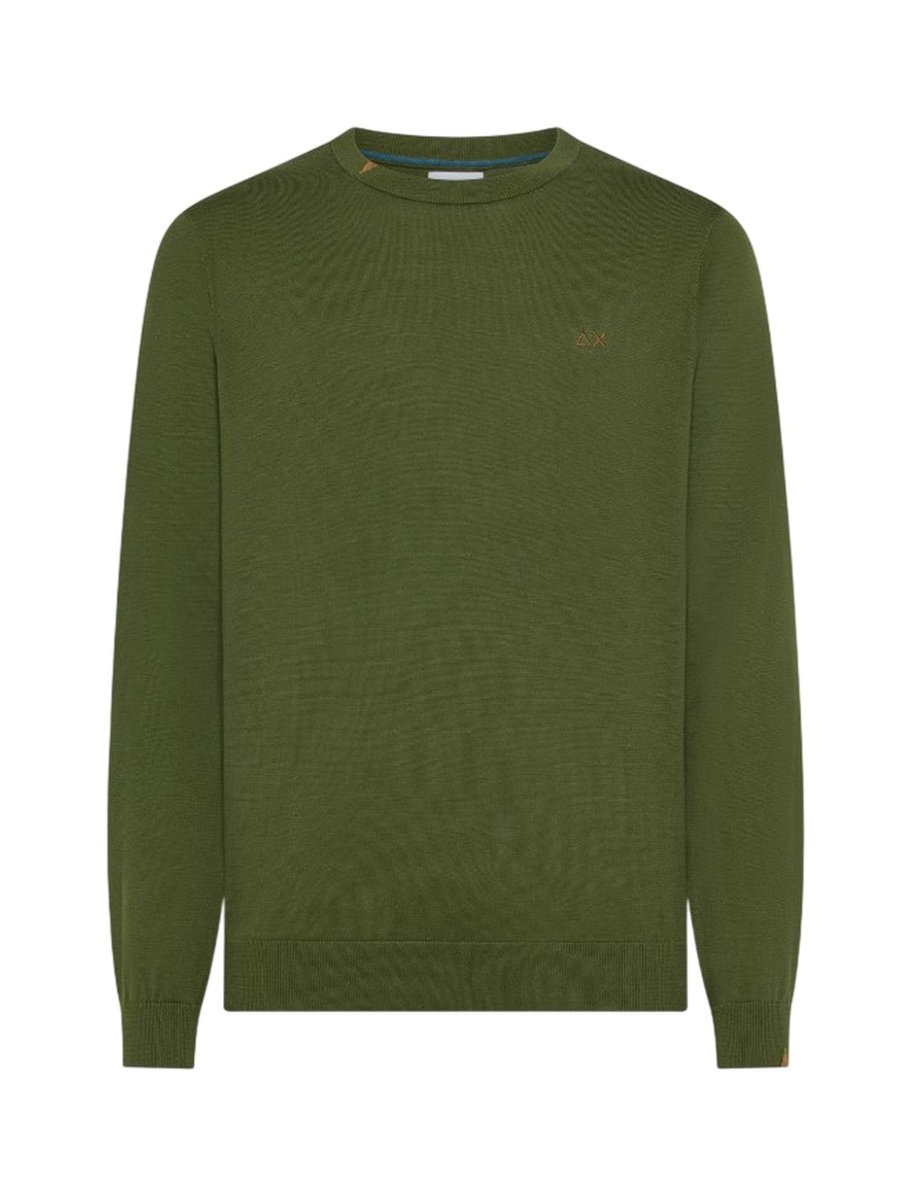 maglioni męskie sun68 - sweater basic l/s - zielony