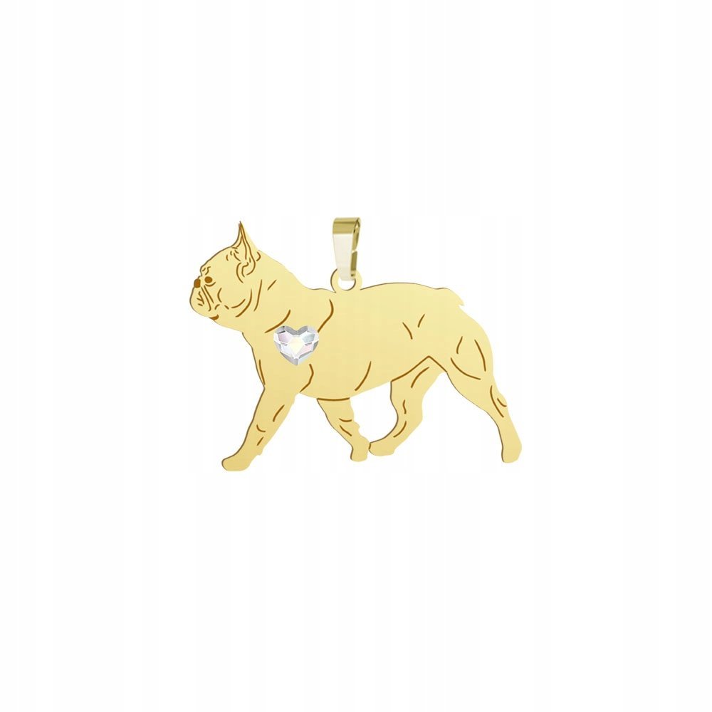 Zawieszka Złota z psem Bulldog Francuski 925 Prezent Kobieta GRAWER GRATIS