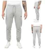 Spodnie męskie - Spodnie dresowe męskie ocieplane szare ze ściągaczami Captain Mike XL - miniaturka - grafika 1