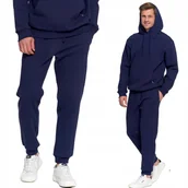 Dresy męskie - KOMPLET MĘSKI DRESOWY ZESTAW BLUZA Z KAPTUREM I SPODNIE BAWEŁNA MORAJ L - miniaturka - grafika 1