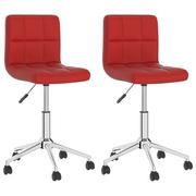 Krzesła - vidaXL Obrotowe krzesła stołowe 2 szt. czerwone wino sztuczna skóra 334473 - miniaturka - grafika 1