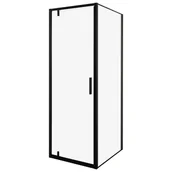 Kabiny prysznicowe - Kabina prysznicowa Solid DSPA+SC 70 x 70 BL szkło transparentne 6 mm, profile czarne, drzwi uchylne KERRA - miniaturka - grafika 1