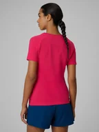 Koszulki i topy damskie - 4F T-shirt slim z nadrukiem damski - różowy L - miniaturka - grafika 1