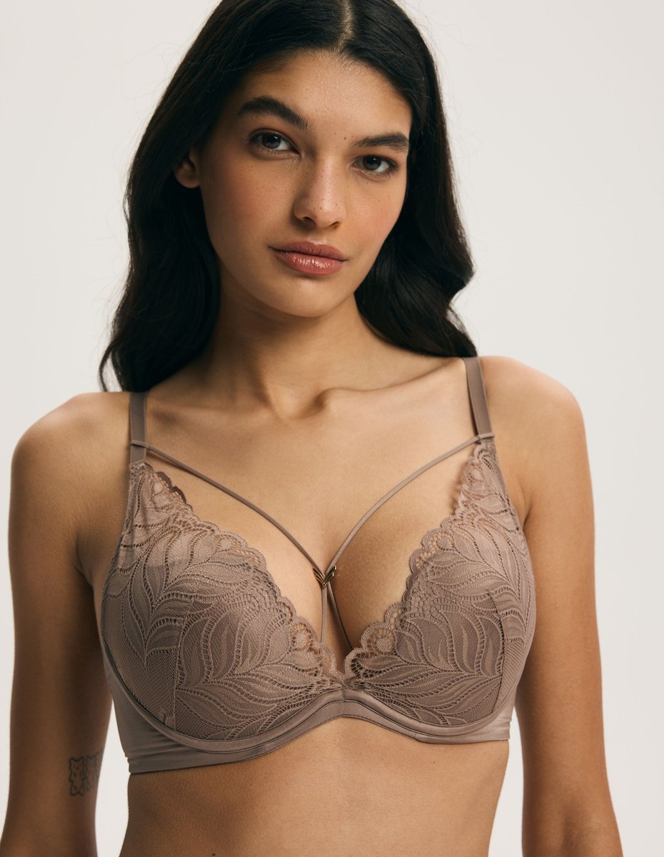 Biustonosz push-up AURORA Esotiq jasny brąz 65C