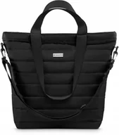 Torebki damskie - Zagatto, Torebka damska na ramie torba pikowana, pojemna shopperka damska czarna - miniaturka - grafika 1