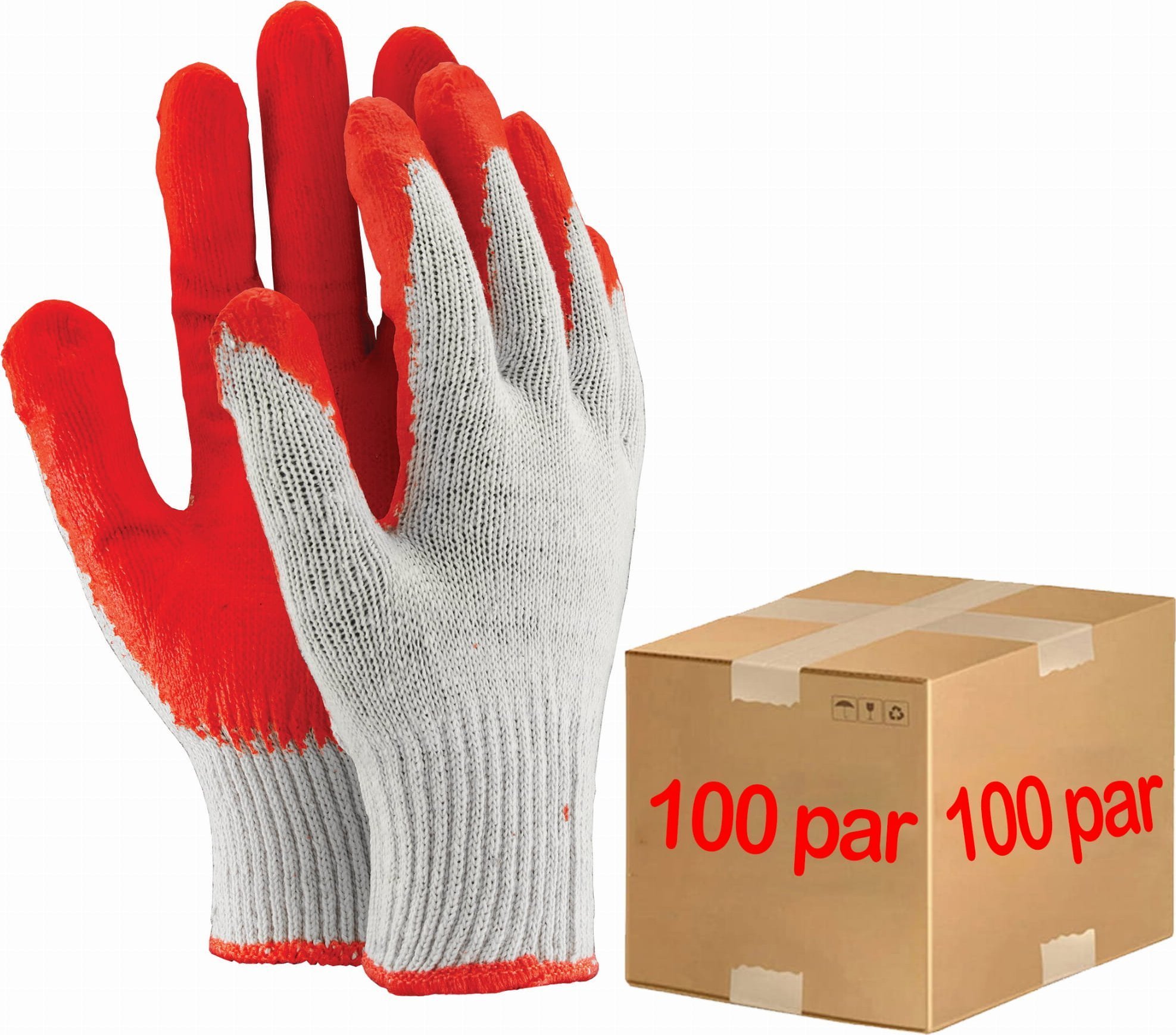 Reis Rękawice robocze / Czerwone / Rozmiar: 9 - L / OX-UNIWAMP_C - 100 Par