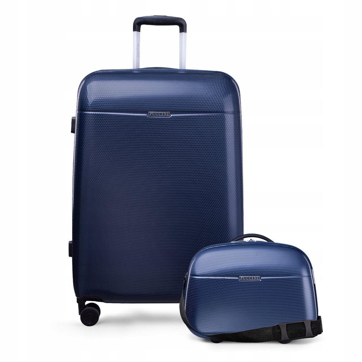 PUCCINI Zestaw WALIZEK Podróżnych Średnia + Kuferek PC Poliwęglan 2w1