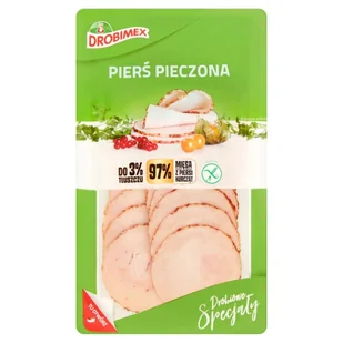 Drobimex - Pierś kurczaka pieczona w plastrach - Kiełbasa i wędliny - miniaturka - grafika 1