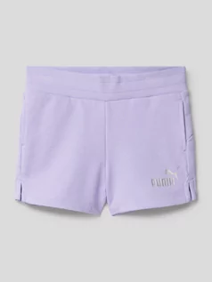 Spodnie i spodenki dla dziewczynek - Szorty z dzianiny dresowej z nadrukiem z logo - grafika 1