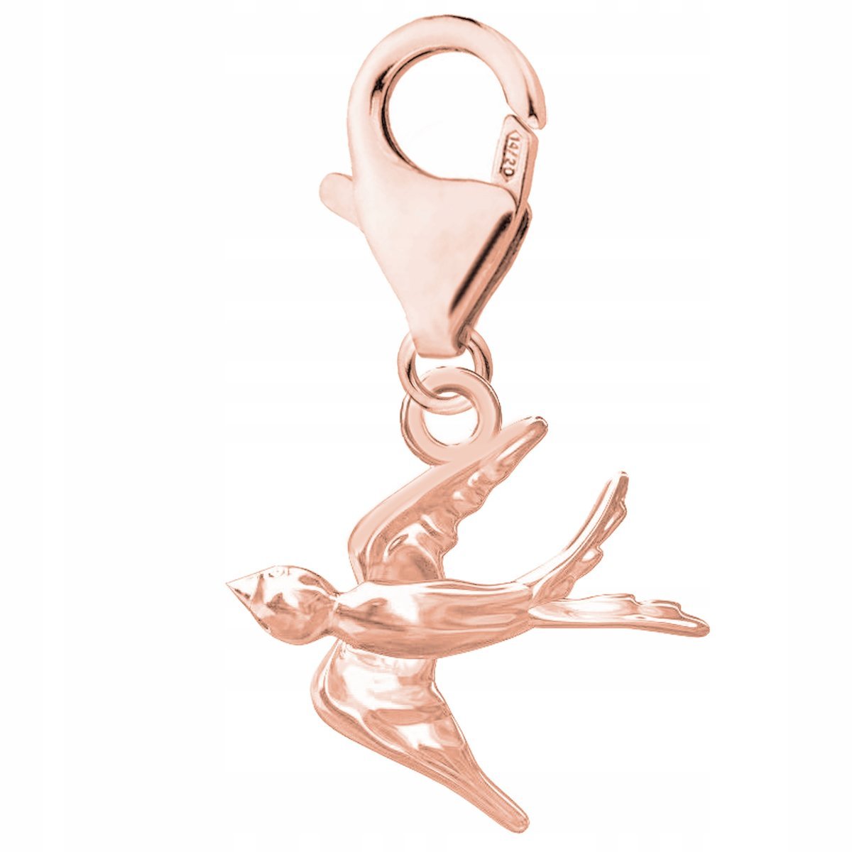Zawieszka Jaskółka Ptak różowe złoto srebro 925
