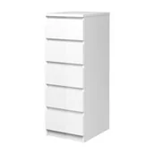 Komody - Tvilum Komoda wąska Naia, biała połysk, 40,5x50x111,5 cm - miniaturka - grafika 1