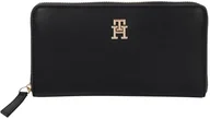 Portfele - TOMMY HILFIGER Damski portfel TH LOGOTAPE LRG ZA AW0AW17266 Zip Around Wallet, CZARNY (czarny), OS, czarny (czarny), OS - miniaturka - grafika 1