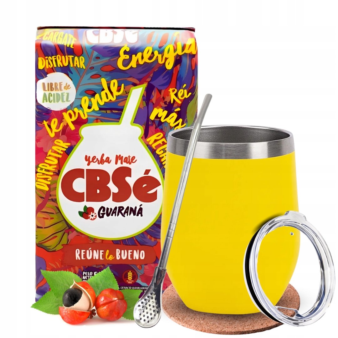 Zestaw Yerba Mate CBSe Energia Guarana - Kubek Termiczny + Bombilla