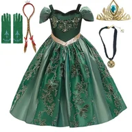 Stroje karnawałowe - Przebranie Strój Sukienka Anna Kraina Lodu Zestaw 128/134,Hopki - miniaturka - grafika 1