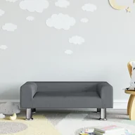 Meble do sypialni - vidaXL Sofa dla dzieci, ciemnoszara, 70x45x26,5 cm, aksamit - miniaturka - grafika 1