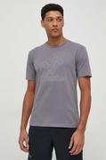 Koszulki męskie - Columbia t-shirt sportowy Pacific Crossing II kolor szary z nadrukiem - miniaturka - grafika 1