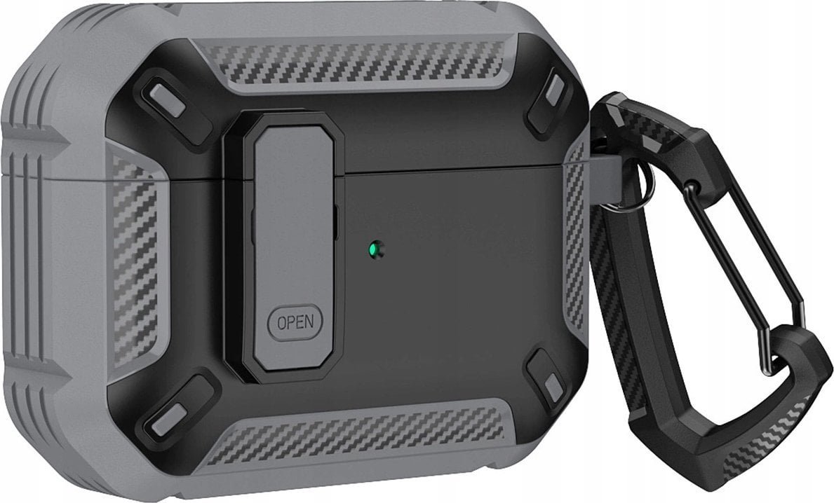 Hurtel Armour Airpods Case with hook - AirPods 4 grey