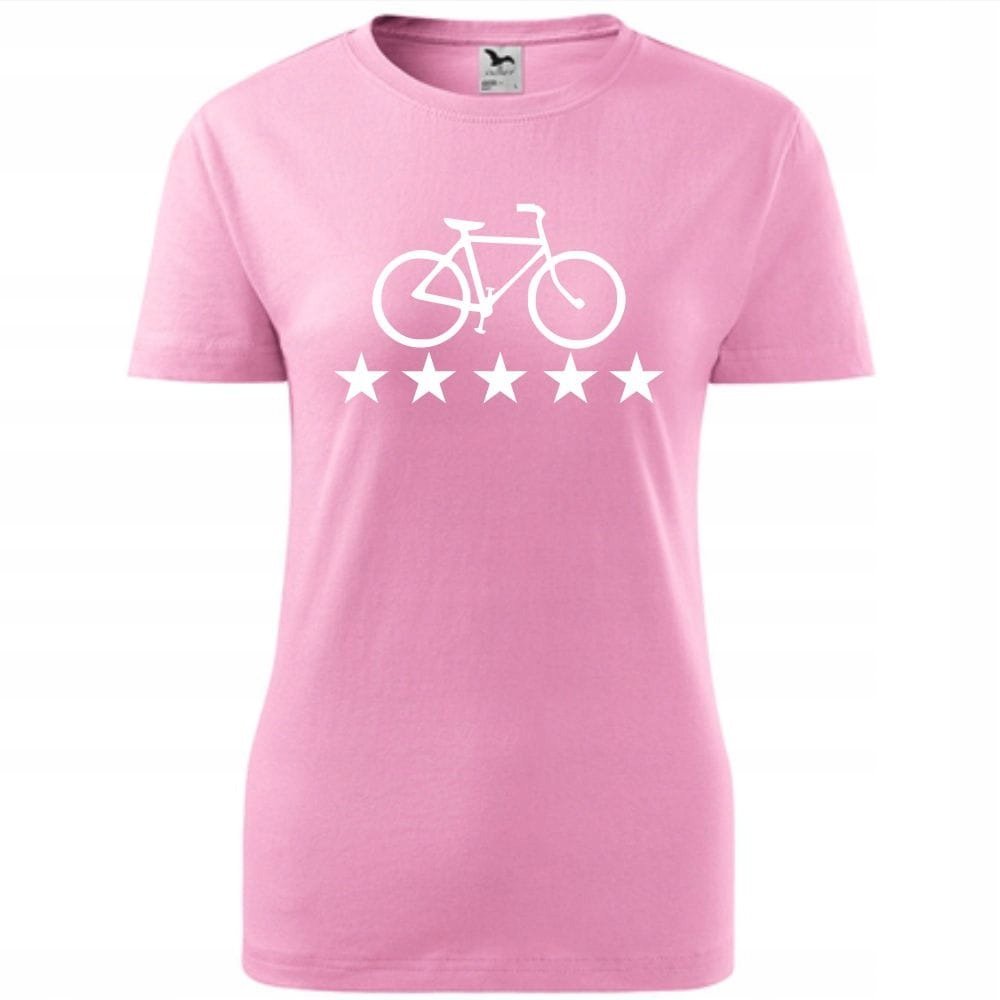 Damska Koszulka z Nadrukiem Rowerowa Rower Super Prezent dla Rowerzystki różowy S