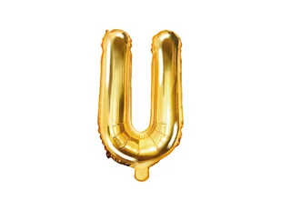 Party Deco Balon foliowy litera "U" złota - 35 cm FB2M-U-019 - Balony i akcesoria - miniaturka - grafika 1