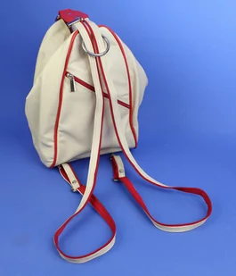 Plecak Skórzany ELKOR (PL) Jowita De Luxe Skóra Naturalna Licowa BIAŁY Z CZERWONĄ LAMÓWKĄ - Torebki damskie Plecak Skórzany ELKOR (PL) Jowita De Luxe Skóra Naturalna Licowa BIAŁY Z CZERWONĄ LAMÓWKĄ - Torebki damskie - miniaturka - grafika 3