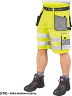 Odzież robocza - R.E.I.S. LHFMNXTS - spodnie ochronne do pasa - krótkie - żółto-stalowo-czarny 2XL - miniaturka - grafika 1