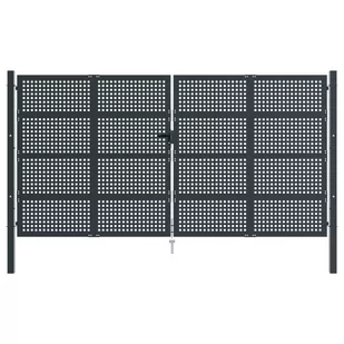 Brama ogrodowa, antracytowa, 400x225 cm, stal Lumarko! - Ogrodzenia - miniaturka - grafika 2